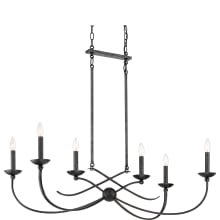 Calligraphy 6 Light 38" Wide Taper Candle Chandelier