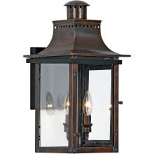 Chalmers 2 Light 21" Tall Outdoor Wall Sconce with Clear Glass