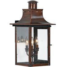 Chalmers 3 Light 23" Tall Outdoor Wall Sconce with Clear Glass