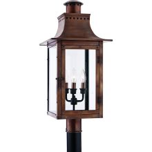 Chalmers 3 Light 26" Tall Post Lantern with Clear Glass