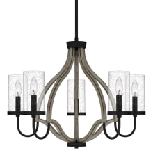 Cornelia 5 Light 26" Wide Taper Candle Style Chandelier with Seedy Glass Shades