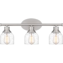 Caverly 3 Light 22" Wide Vanity Light with Seedy Glass Shades