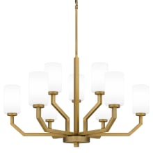Cavalier 9 Light 35" Wide Pillar Candle Chandelier with Opal Glass Shades