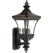 Devon 3 Light 26" Tall Outdoor Wall Sconce with Clear Glass