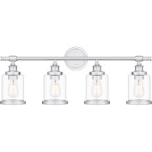 Dixie 4 Light 32" Wide Vanity Light with Clear Glass Shades
