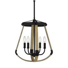 Demura 4 Light 16" Wide Wood Pendant