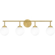 Eloise 4 Light 33" Wide Vanity Light with Frosted Swirled Glass Shades
