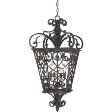 Fort Quinn 4 Light 19" Wide Outdoor Foyer Pendant with Metal Lantern Shade