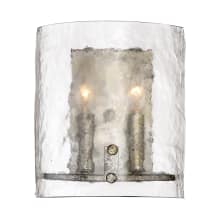 Fortress 2 Light 10" Tall Wall Sconce with a Glass Shade