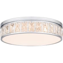 Gibson 15" Wide LED Flush Mount Drum Crystal Ceiling Fixture