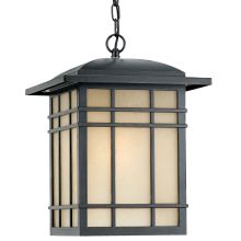 Hillcrest 1 Light 13" Wide Outdoor Pendant Lantern with Opaque Linen Glass