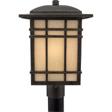 Hillcrest 1 Light 17" Tall Post Lantern with Opaque Linen Glass
