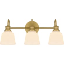 Hinton 3 Light 22" Wide Bathroom Vanity Light with Etched Opal Shades