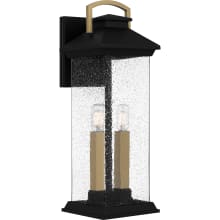 Henderson 2 Light 19" Tall Outdoor Wall Sconce with Seedy Glass Shade