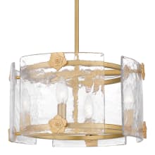 Jolie 4 Light 16" Wide Taper Candle Pendant with Textured Glass Shade