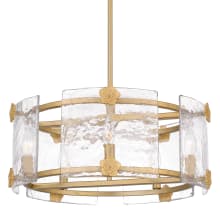 Jolie 5 Light 21" Wide Taper Candle Pendant with Textured Glass Shade