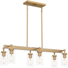 6 Light 34" Wide Linear Chandelier