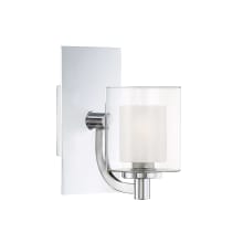Kolt Single Light 5" Wide LED Bathroom Sconce with Outer Clear Glass and Heavy Sand Blast Inner Glass