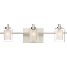 Kolt 3 Light 21" Wide LED Bathroom Vanity Light with Outer Clear Glass and Heavy Sand Blast Inner Glass