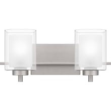 Kolt 2 Light 17" Wide Vanity Light with Clear and Frosted Glass Shades