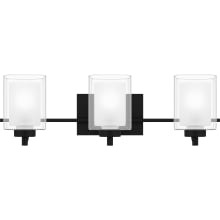 Kolt 3 Light 26" Wide Vanity Light with Clear and Frosted Glass Shades