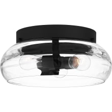 Lucy 3 Light 14" Wide Semi-Flush Ceiling Fixture with Optic Glass Shade