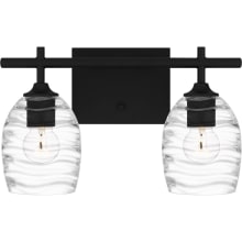 Lucy 2 Light 15" Wide Vanity Light with Water Glass Shades