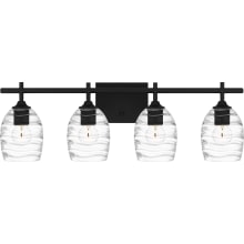 Lucy 4 Light 29" Wide Vanity Light with Water Glass Shades