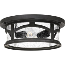 Marblehead 2 Light 13" Wide Outdoor Flush Mount Ceiling Fixture with a Glass Shade