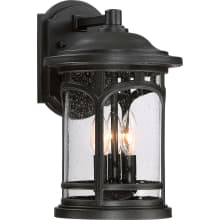 Marblehead 3 Light 14-1/2" Tall Outdoor Wall Sconce with a Glass Shade