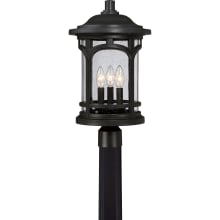 Marblehead 3 Light 19" High Outdoor Single Head Post Light with a Glass Shade
