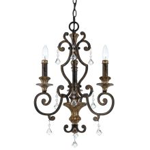 Marquette 3 Light 17" Wide Mini Chandelier with Crystal Accents