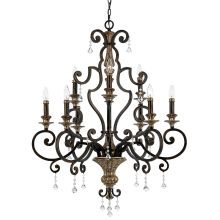 Marquette 9 Light 2 Tier 32" Wide Candle Style Chandelier with Crystal Accents