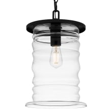 Noland 11" Wide Outdoor Pendant with Rippled Glass Shade