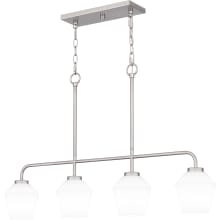 Nielson 4 Light 36" Wide Linear Chandelier with Etched Opal Shades