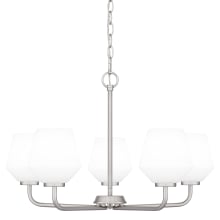 Nielson 5 Light 25" Wide Chandelier with Etched Opal Shades