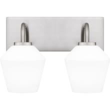 Nielson 2 Light 14" Wide Bathroom Vanity Light with Etched Opal Shades