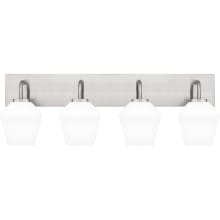 Nielson 4 Light 29" Wide Bathroom Vanity Light with Etched Opal Shades