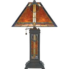 New Mexico 2 Light 24" Tall Table Lamp with Mica And Tiffany Shade