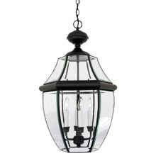 Newbury 4 Light 16" Wide Outdoor Pendant Lantern with Clear Glass