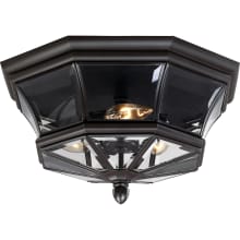 Newbury 3 Light 15" Wide Outdoor Ceiling Fixture with Clear Glass