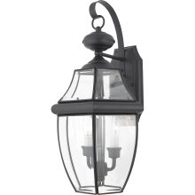 Newbury 2 Light 20" Tall Outdoor Wall Sconce with Clear Glass