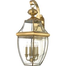 Newbury 4 Light 29" Tall Outdoor Wall Sconce with Clear Glass