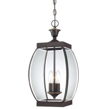 Oasis 3 Light 9" Wide Outdoor Pendant Lantern with Clear Glass