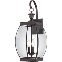 Oasis 3 Light 23" Tall Outdoor Wall Sconce with Clear Glass