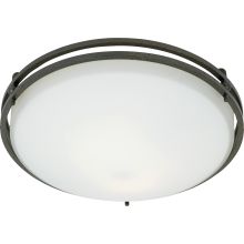 Ozark 2 Light 13" Wide Flush Mount Ceiling Fixture with Etched Glass