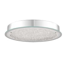 Blaze Single Light 20-1/2" Wide Integrated LED Flush Mount Drum Ceiling Fixture with Crystal-Encrusted Glass Diffuser
