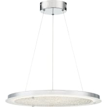 Blaze 20-1/2" Wide Integrated LED Ring Chandelier with a Glass Panel with Beads