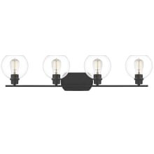 Pruitt 4 Light 36" Wide Bathroom Vanity Light with Clear Glass Shades