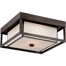 Powell 3 Light 13" Wide Outdoor Ceiling Fixture with White Glass Shade